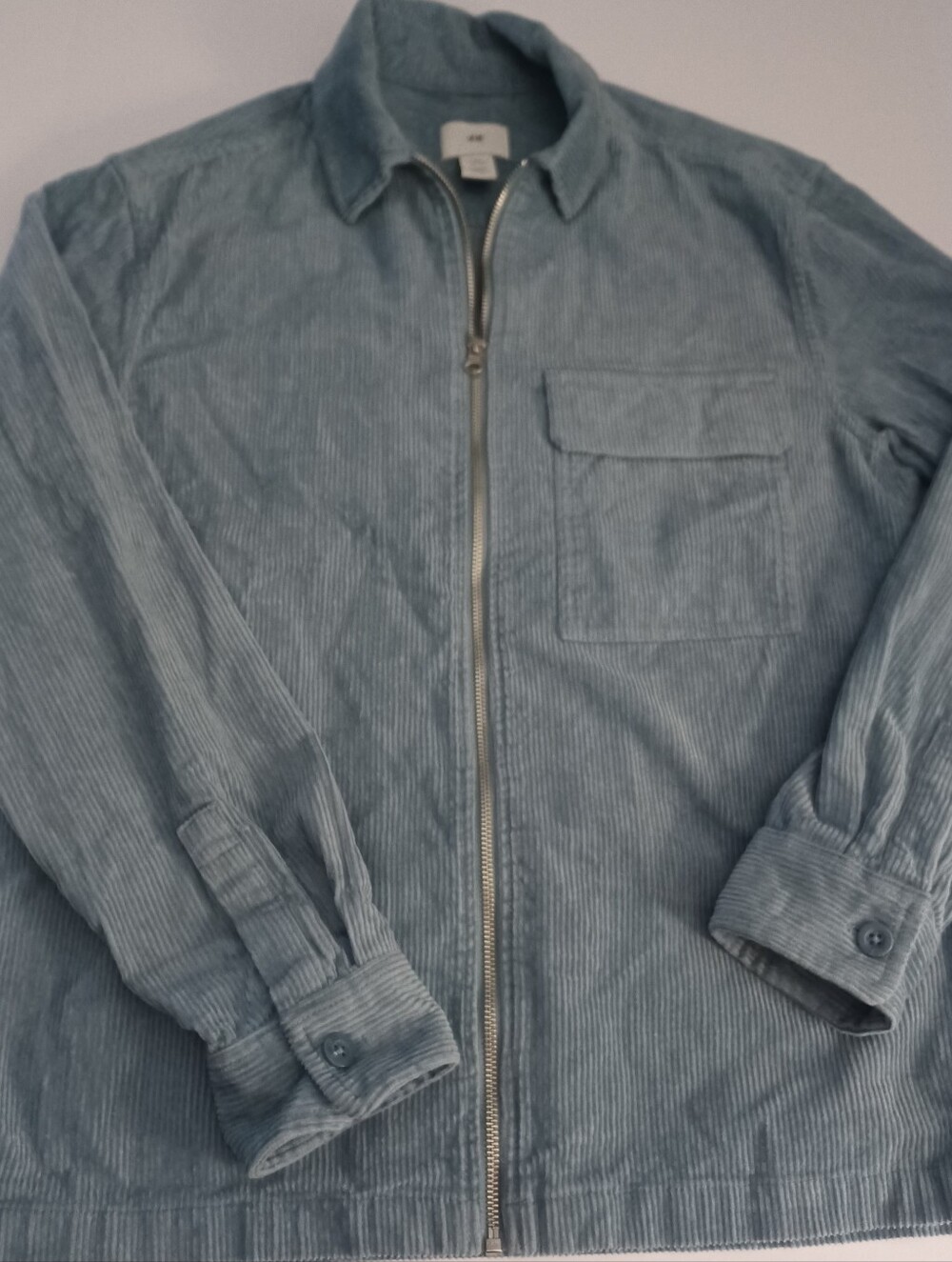 H&M Cord Zip Front Shacket Jacket Sz S UNISEX